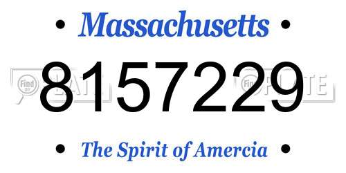8157229 Massachusetts License Plate