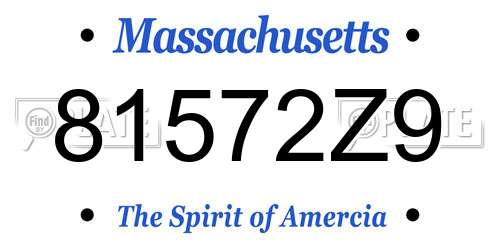 81572Z9 Massachusetts License Plate