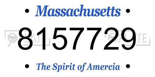 8157729 Massachusetts License Plate
