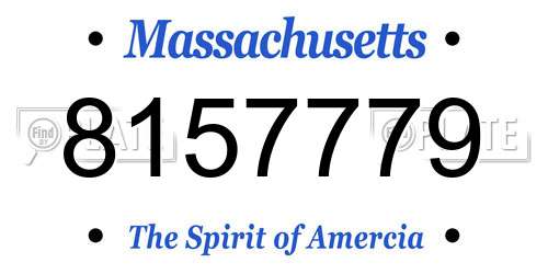 8157779 Massachusetts License Plate