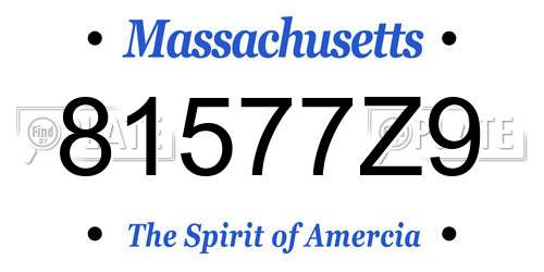 81577Z9 Massachusetts License Plate