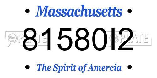 81580I2 Massachusetts License Plate