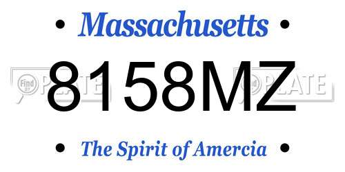 8158MZ Massachusetts License Plate