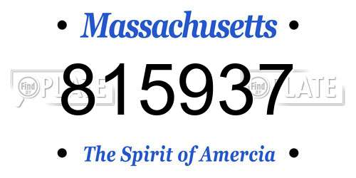 815937 Massachusetts License Plate