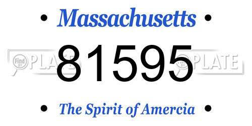 81595 Massachusetts License Plate