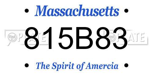 815B83 Massachusetts License Plate