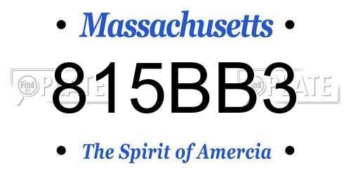 815BB3 Massachusetts License Plate