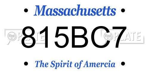 815BC7 Massachusetts License Plate