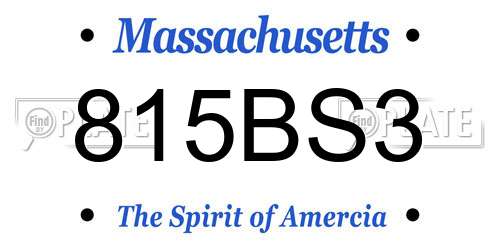 815BS3 Massachusetts License Plate