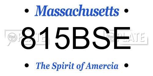 815BSE Massachusetts License Plate