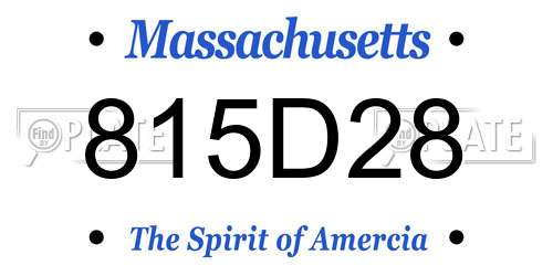 815D28 Massachusetts License Plate