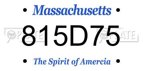 815D75 Massachusetts License Plate