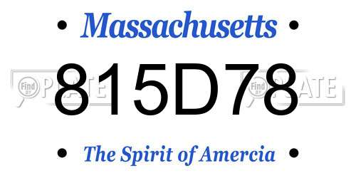 815D78 Massachusetts License Plate