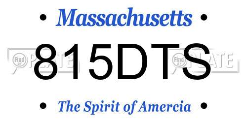 815DTS Massachusetts License Plate