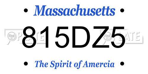 815DZ5 Massachusetts License Plate