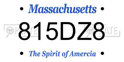 815DZ8 Massachusetts License Plate