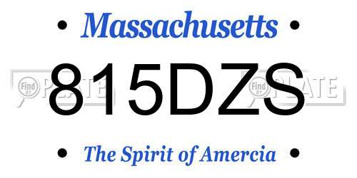 815DZS Massachusetts License Plate