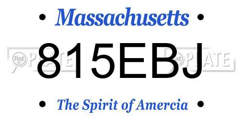 815EBJ Massachusetts License Plate