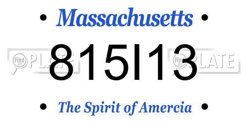 815I13 Massachusetts License Plate