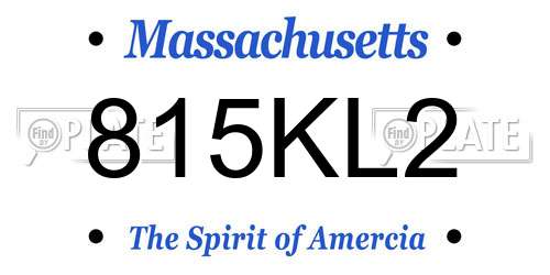 815KL2 Massachusetts License Plate