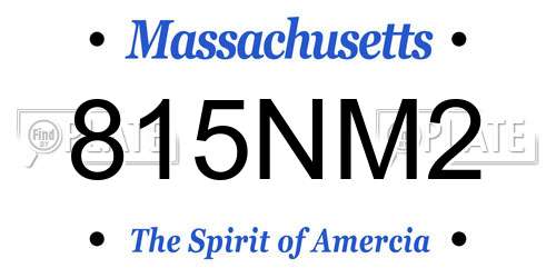 815NM2 Massachusetts License Plate