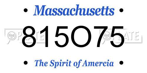 815O75 Massachusetts License Plate
