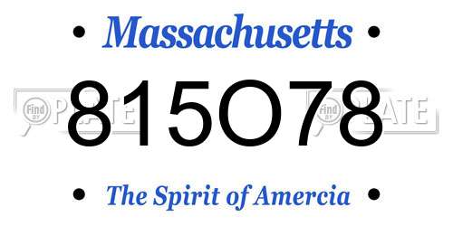 815O78 Massachusetts License Plate