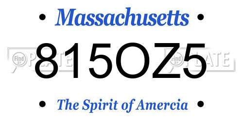 815OZ5 Massachusetts License Plate