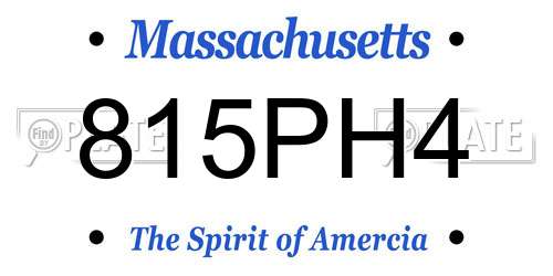 815PH4 Massachusetts License Plate