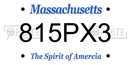 815PX3 Massachusetts License Plate