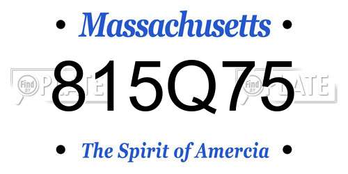 815Q75 Massachusetts License Plate
