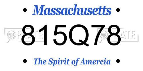 815Q78 Massachusetts License Plate