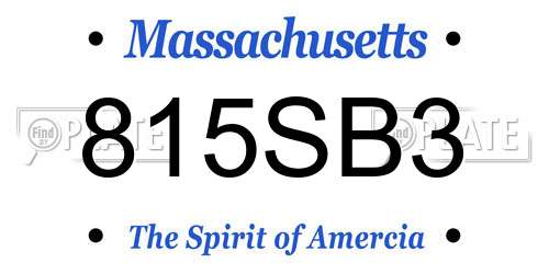 815SB3 Massachusetts License Plate