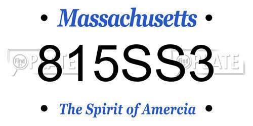 815SS3 Massachusetts License Plate
