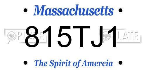 815TJ1 Massachusetts License Plate