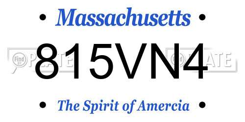 815VN4 Massachusetts License Plate