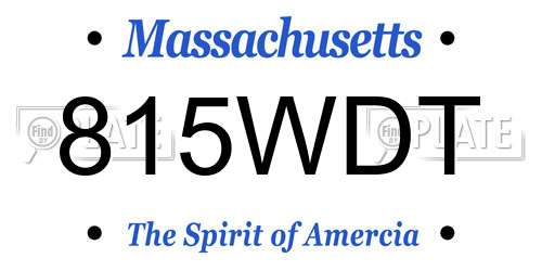 815WDT Massachusetts License Plate