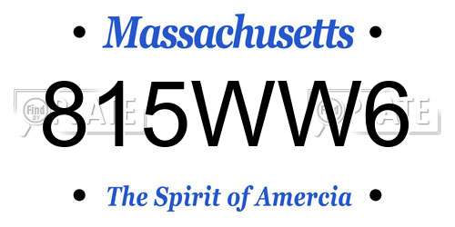 815WW6 Massachusetts License Plate