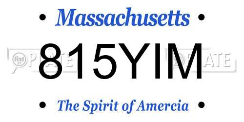 815YIM Massachusetts License Plate