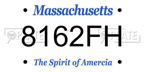 8162FH Massachusetts License Plate