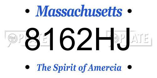 8162HJ Massachusetts License Plate