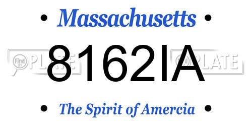 8162IA Massachusetts License Plate