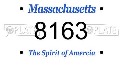 8163 Massachusetts License Plate