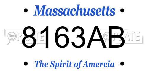 8163AB Massachusetts License Plate