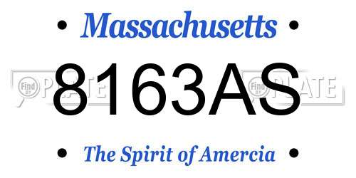 8163AS Massachusetts License Plate