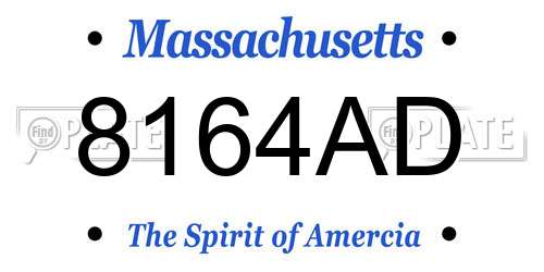 8164AD Massachusetts License Plate