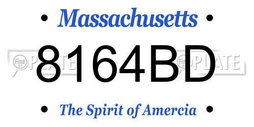 8164BD Massachusetts License Plate