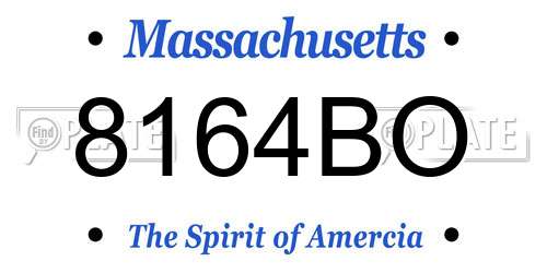 8164BO Massachusetts License Plate