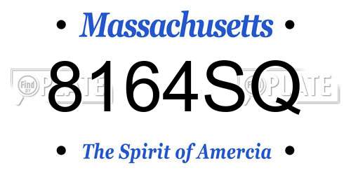 8164SQ Massachusetts License Plate