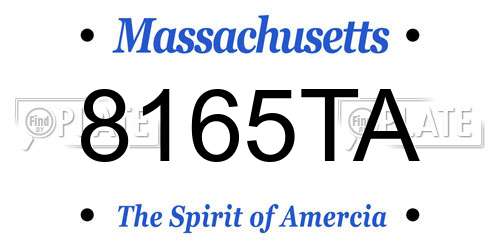 8165TA Massachusetts License Plate